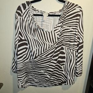 Chicos sz. Xlarge brown/white shirt